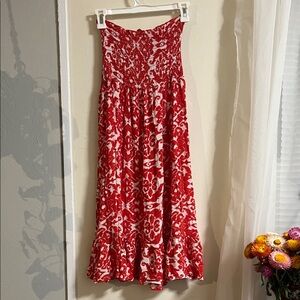 Strapless Red and White Dress